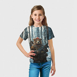 Футболка детская Русский медведь с автоматом, цвет: 3D-принт — фото 2