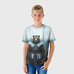 Футболка детская Воин русский медведь, цвет: 3D-принт — фото 2