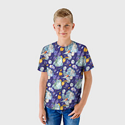 Футболка детская Крокусы и зяблик во льдах, цвет: 3D-принт — фото 2