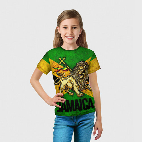 Детская футболка Jamaica lion flag / 3D-принт – фото 5