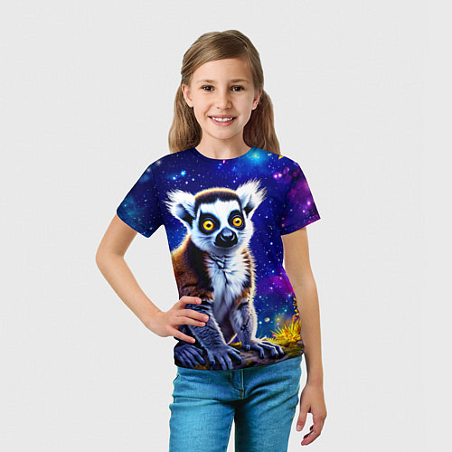 Детская футболка Лемур и звездная ночь / 3D-принт – фото 5