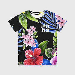 Футболка детская Tropical flowers - aloha, цвет: 3D-принт