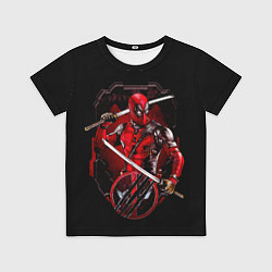 Футболка детская Дэдпул с катанами, цвет: 3D-принт