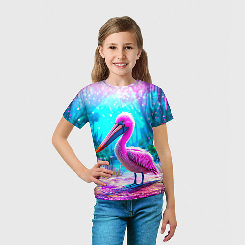 Детская футболка Пеликан в сказачном лесу / 3D-принт – фото 5