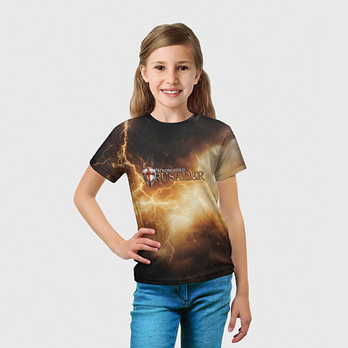 Детская футболка Stronghold сrusader лого и гром / 3D-принт – фото 5