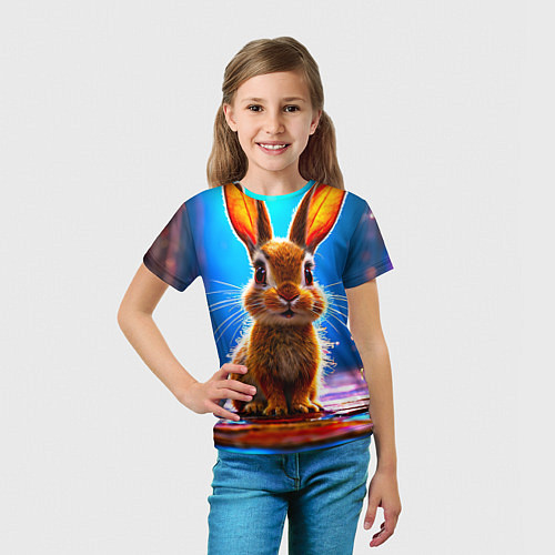 Детская футболка Ушастый зайка / 3D-принт – фото 5