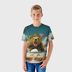 Футболка детская Советский могучий медведь, цвет: 3D-принт — фото 2