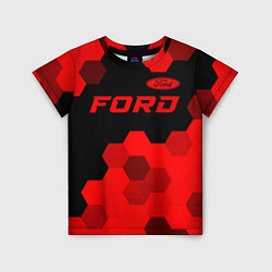 Футболка детская Ford - red gradient посередине, цвет: 3D-принт