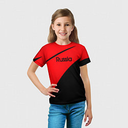 Футболка детская Russia красно-чёрный, цвет: 3D-принт — фото 2