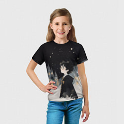 Футболка детская Гарри Поттер в черной мантии, цвет: 3D-принт — фото 2