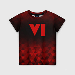 Футболка детская GTA 6 red poly, цвет: 3D-принт