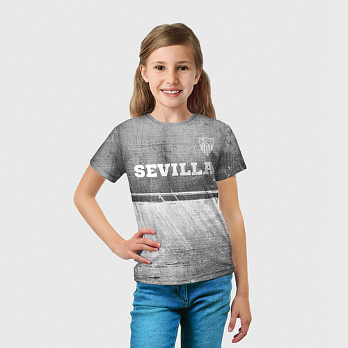 Детская футболка Sevilla - grey gradient посередине / 3D-принт – фото 5