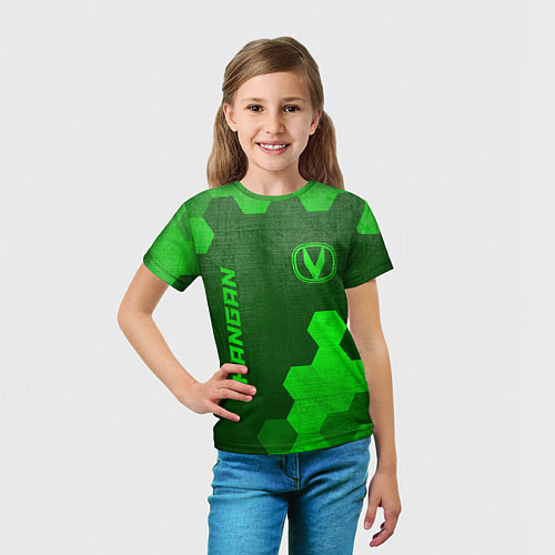 Детская футболка Changan - green gradient вертикально / 3D-принт – фото 5