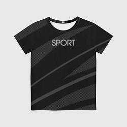 Футболка детская Sport чёрный с серым абстрактный, цвет: 3D-принт