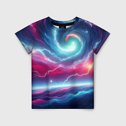 Футболка детская Spiral neon galaxy - ai art fantasy, цвет: 3D-принт