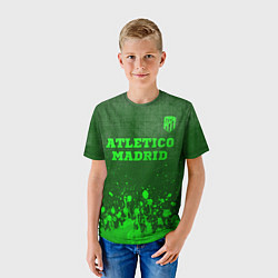 Футболка детская Atletico Madrid - green gradient посередине, цвет: 3D-принт — фото 2