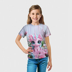 Футболка детская Милая маленькая единорожка, цвет: 3D-принт — фото 2