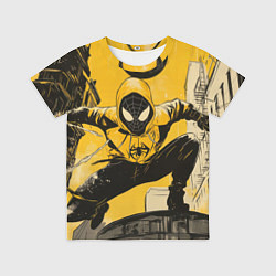 Футболка детская Черный человек-паук, цвет: 3D-принт