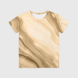 Футболка детская Светлый коричневый текстура камень мрамор, цвет: 3D-принт