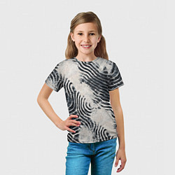 Футболка детская Текстура гранж - абстрактные линии, цвет: 3D-принт — фото 2