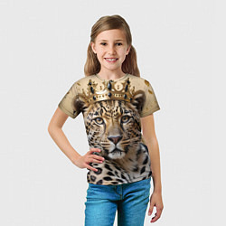 Футболка детская Королевский леопард, цвет: 3D-принт — фото 2