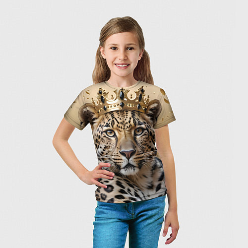 Детская футболка Королевский леопард / 3D-принт – фото 5