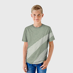 Футболка детская Светлый серо-зелёный абстрактный, цвет: 3D-принт — фото 2