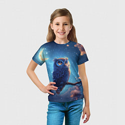 Футболка детская Ночная сова на ветке, цвет: 3D-принт — фото 2
