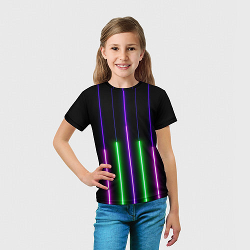 Детская футболка Color Purple green pink / 3D-принт – фото 5