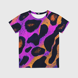 Футболка детская Неоновый леопардовый узор, цвет: 3D-принт