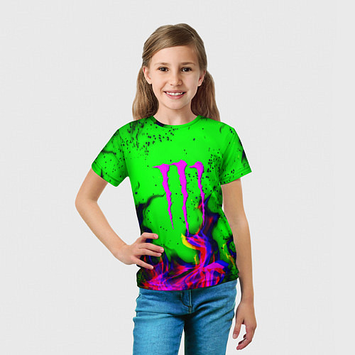 Детская футболка Monster Energy flame / 3D-принт – фото 5