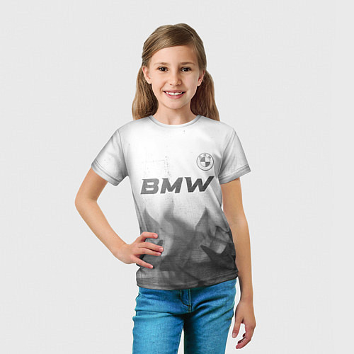 Детская футболка BMW - white gradient посередине / 3D-принт – фото 5