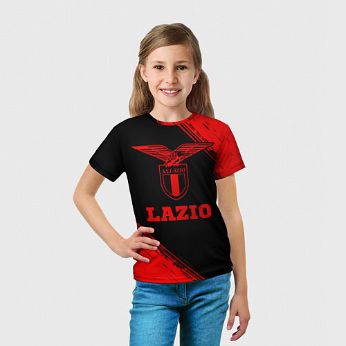 Детская футболка Lazio - red gradient / 3D-принт – фото 5
