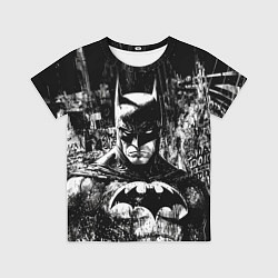 Футболка детская Бэтмен черно-белый стиль, цвет: 3D-принт