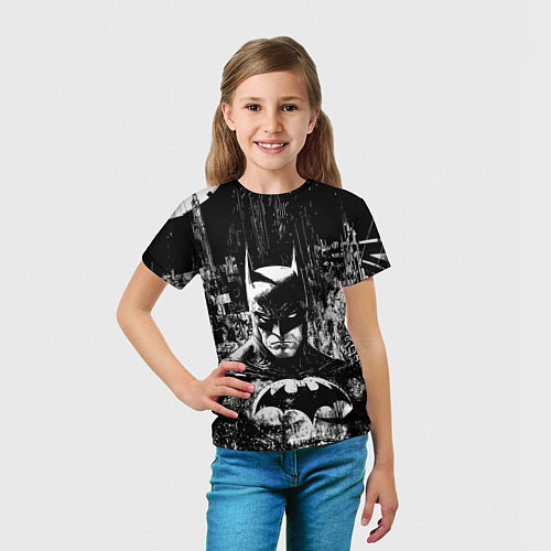 Детская футболка Бэтмен черно-белый стиль / 3D-принт – фото 5