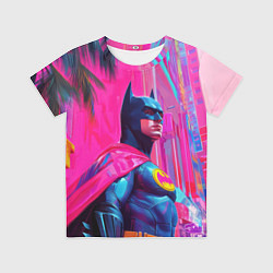 Футболка детская Бэтмен в розовом стиле, цвет: 3D-принт