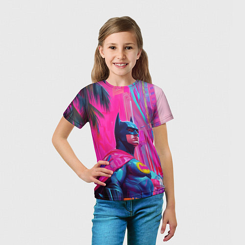 Детская футболка Бэтмен в розовом стиле / 3D-принт – фото 5