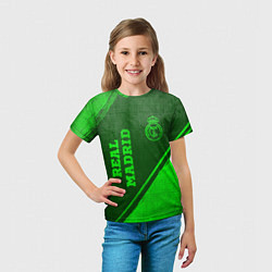 Футболка детская Real Madrid - green gradient вертикально, цвет: 3D-принт — фото 2
