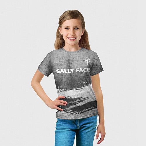 Детская футболка Sally Face - grey gradient посередине / 3D-принт – фото 5