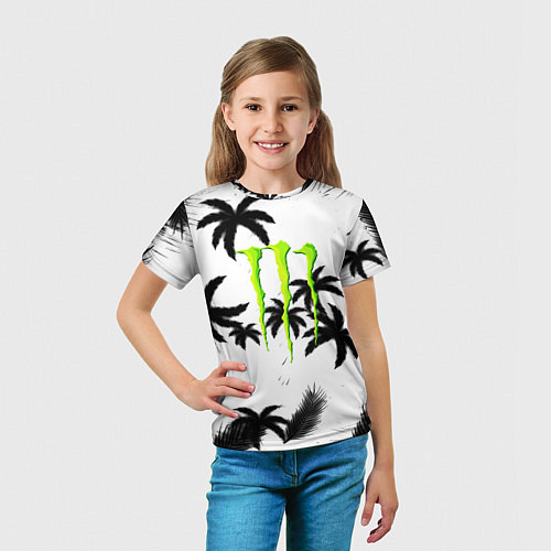 Детская футболка Monster energy пальмы / 3D-принт – фото 5