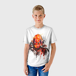 Футболка детская Дэдпул краски, цвет: 3D-принт — фото 2