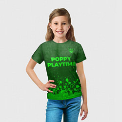 Футболка детская Poppy Playtime - green gradient посередине, цвет: 3D-принт — фото 2