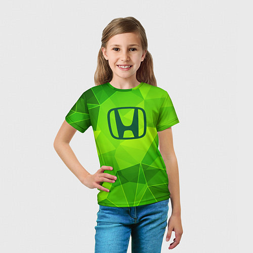 Детская футболка Honda green poly / 3D-принт – фото 5
