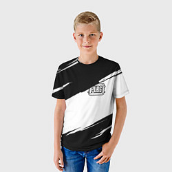 Футболка детская PUBG черно белые краски, цвет: 3D-принт — фото 2
