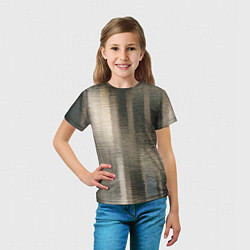 Футболка детская Размытые серо-бежевые полосы, цвет: 3D-принт — фото 2