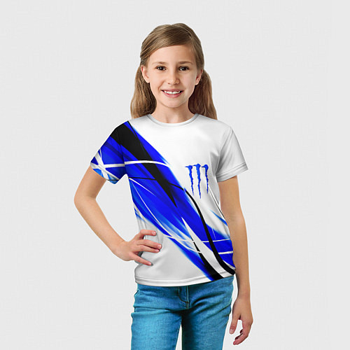 Детская футболка Monster energy линии абстракции / 3D-принт – фото 5