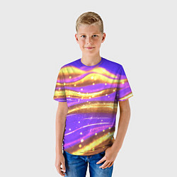 Футболка детская Блестящая волнистая текстура, цвет: 3D-принт — фото 2
