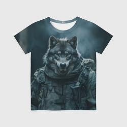 Футболка детская Солдат волк, цвет: 3D-принт