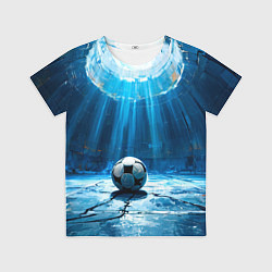Футболка детская Футбольный мяч в синем, цвет: 3D-принт