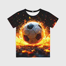 Футболка детская Футбольный мяч в огне, цвет: 3D-принт